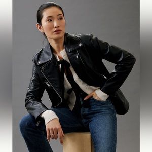 Avec Les Filles Faux Leather Moto Jacket